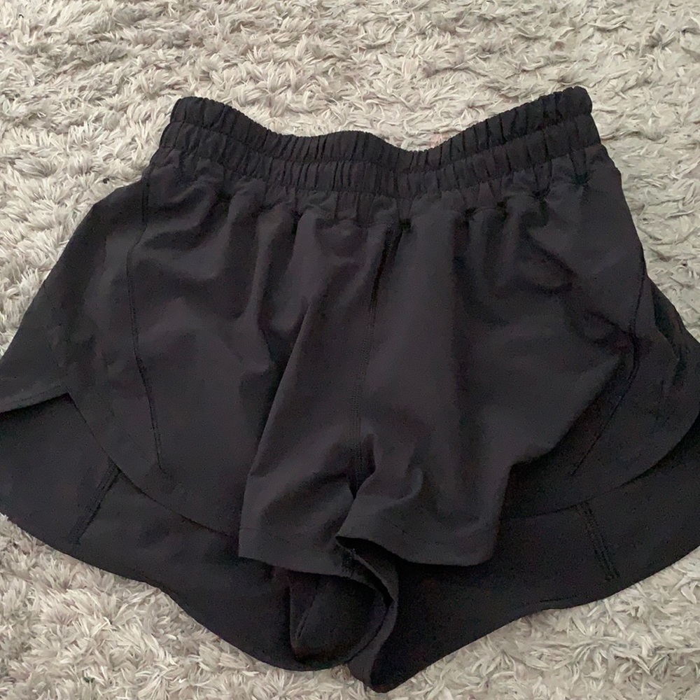 Lululemon black track that 3 inch shorts
